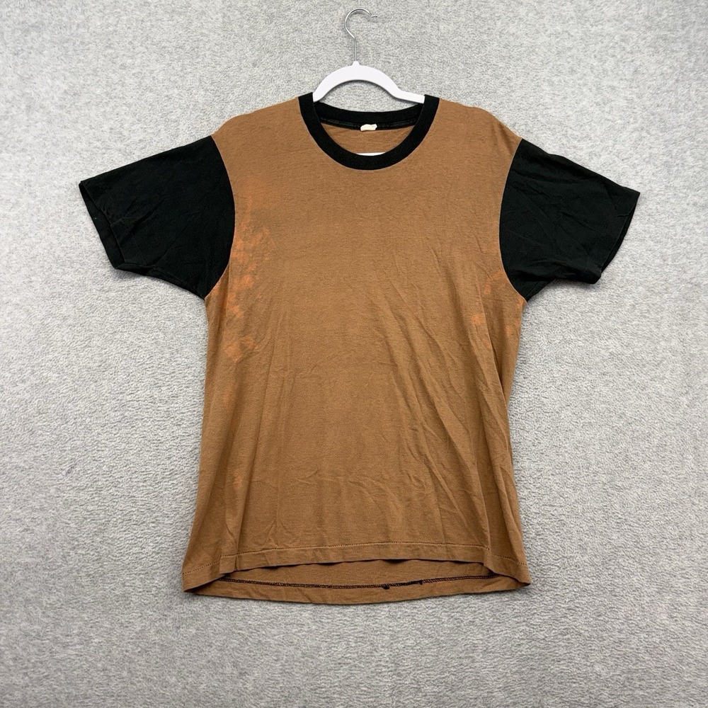 Vintage Bloopers T-shirt Thin 80s Two Tone Rockabilly Grunge XL Brown Black
